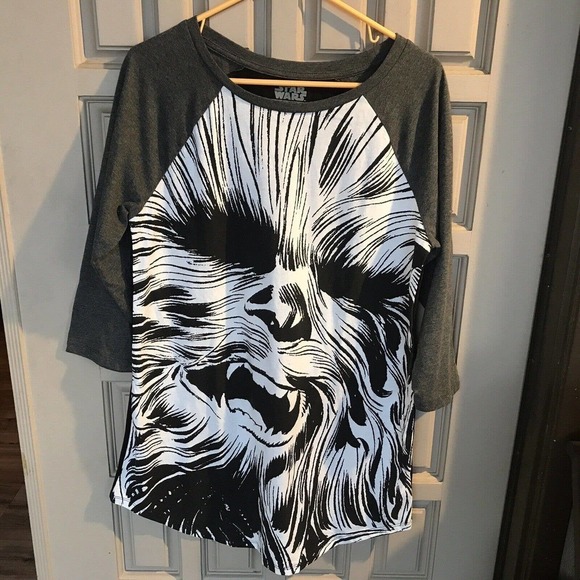 StarWars T Shirt Dress SzM Cotton Blend 3/4 Sleeves Black/White Round Neck NWOT - Picture 1 of 9